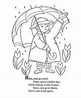 Rain Away Go Nursery Rhymes Mother Coloring Goose Pages Rhyme Sheets Bluebonkers Printable Preschool Kids Lyrics Weather Activities Choose Board sketch template