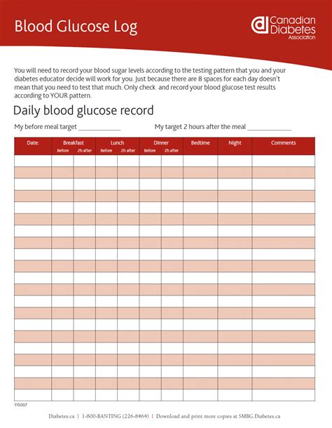 blood glucose log  arrows regional health authority