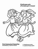 Coloring Pages Friend Girls Girl Flower Communion Kids First Bff Print Color Drawing Printable Guadalupe Virgen Bracelet Friendship Getcolorings Fresh sketch template