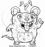 Ugly Rat Cartoon Outlined Confused Coloring Clipart Cory Thoman Vector 2021 sketch template