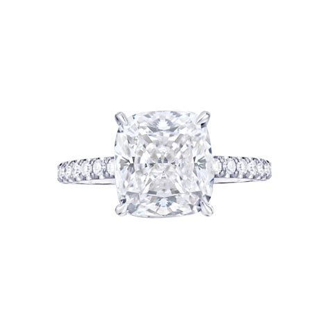 Gia Certified 2 Carat Cushion Long Diamond Ring Pave Ring For Sale At