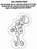 Squidward Puppet Attivita Sponsbob Inglese Puppets Coloringhome Schwammkopf Giochiecolori sketch template