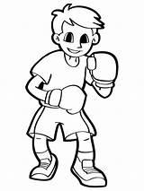 Boxer Boxing sketch template