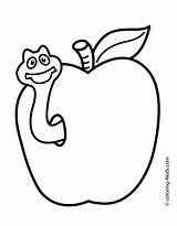 Apple Worm Colouring Exclusive Entitlementtrap Coloing sketch template