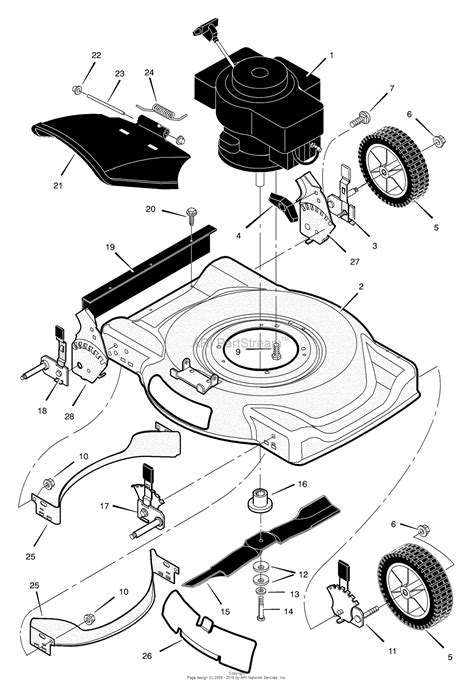 murray xa walk  mower  parts diagram  mower housing assembly