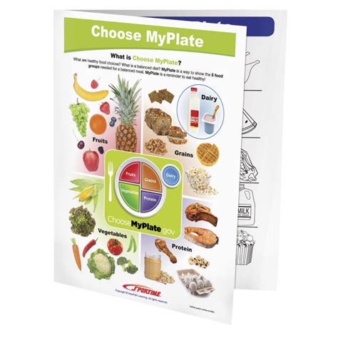 sportime choose myplate visual learning guide  pages grades