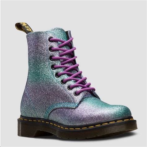 dr martens shoes dr marten  pascal glitter boots color bluepurple size