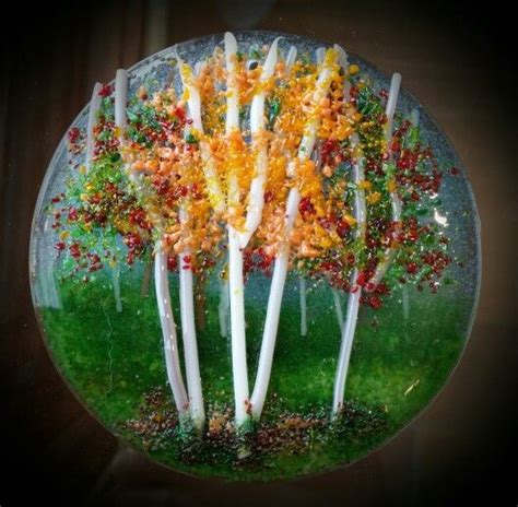 Early Fall Glass Frit Painting Holiday Ornament Glass Frit Painting