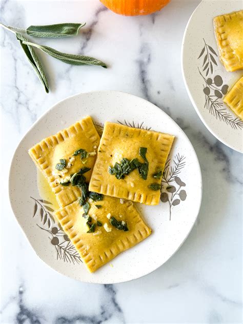 Homemade Gluten Free Pumpkin Ravioli With Sage Butter Sauce