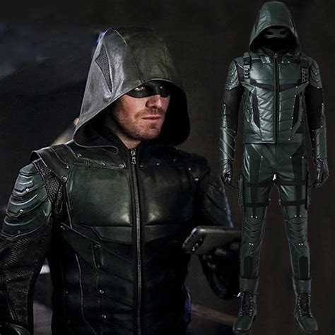 Green Arrow Season 5 Cosplay Costume Superhero Oliver Queen Green Arrow
