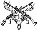Deer Skull Drawing Horns Whitetail Getdrawings Drawings Paintingvalley Collection sketch template