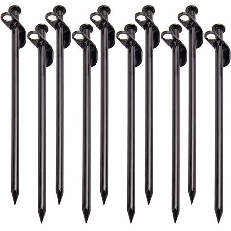 eurmax heavy duty steel tent stakes tarp pegs solid stakes footprint camping stakes  outdoor