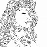 Coloring Pages Therapy Pretty Color Lady Girls Blank App Face Colortherapy Sheets Try Cute Kids sketch template