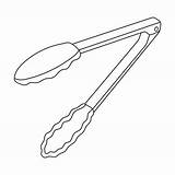 Tongs Kitchen Clipground sketch template