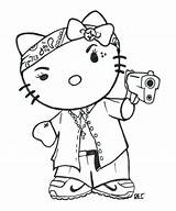 Kitty Hello Gangster Coloring Pages Chola Drawing Spongebob Characters Graffiti Tattoo Town Drawings Cartoon Colouring Deviantart Rec Stewie Ghetto Gangsta sketch template
