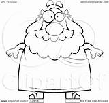 Chubby Greek Friendly Man Clipart Cartoon Outlined Coloring Vector Cory Thoman Royalty sketch template