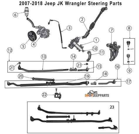 jeep jk steering components diagram yarnal