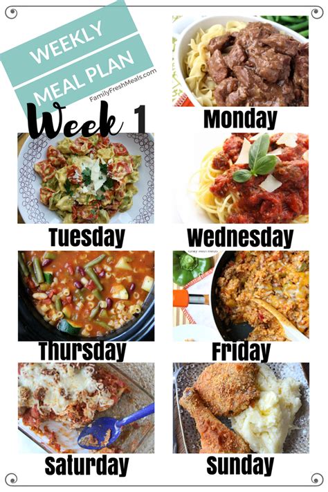 easy weekly meal plan week  family fresh meals