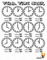 Clock Clocks Yescoloring Colouring sketch template