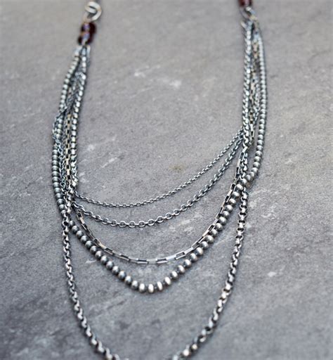 multistrand necklace multistrand chain necklace layered etsy