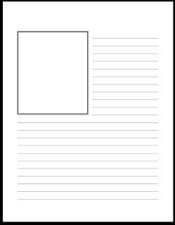 blank writing paper  picture box  lines