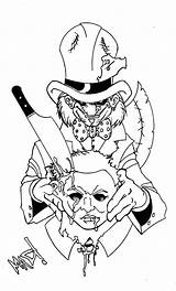 Myers Michael Coloring Pages Insane Hatter Mad Drawing Printable Cartoon Vs Getcolorings Mike Color Getdrawings sketch template
