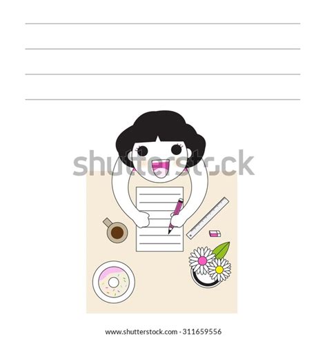write letter    character stock vector royalty