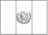Flag Mexico Coloring Pages Para Bandera Colorear sketch template