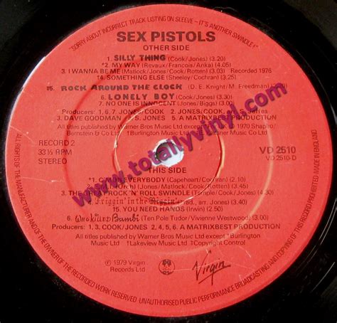 Totally Vinyl Records Sex Pistols The Great Rock N