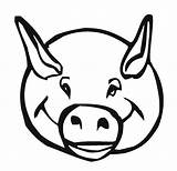 Pig Coloring Face Pages Kids Library Clipart Domestic Template sketch template