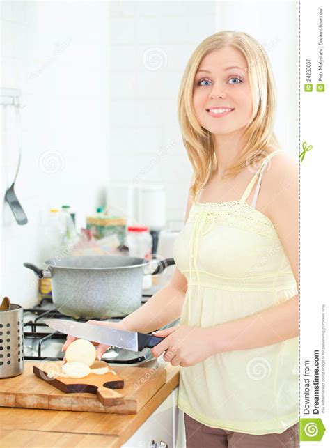 cute girl cooking stock image image of lifestyle adult 24235057