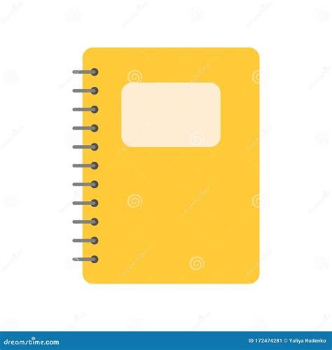 yellow notebook icon flat illustration  yellow notebook vector icon