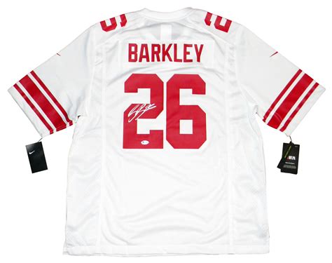 saquon barkley autographed  york giants white nike jersey signature sports marketing