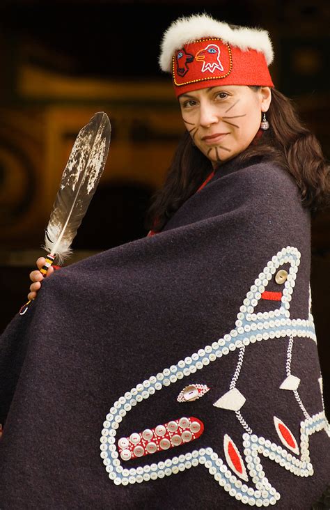 Native Alaskan Woman In Tlingit Regalia Wrangell Alaska Greg Vaughn