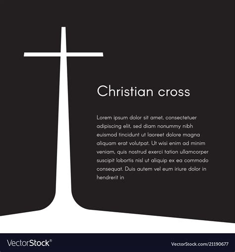 christian cross silhouette religion symbol white vector image