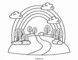 Rainbow Coloring Pages Printable Nature Templates Kids Mombrite sketch template