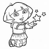 Dora Coloring Pages Stars Printable Happy Princess Colouring Explorer Popular Getdrawings Playing Template Coloringhome sketch template