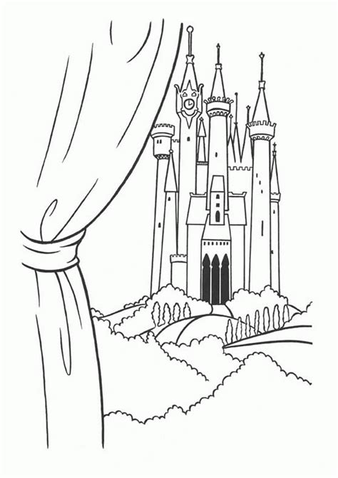 disneyland castle coloring page coloring home
