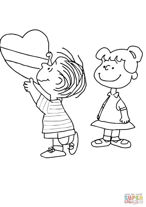 charlie brown valentine coloring page  printable coloring pages