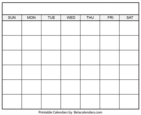 printable blank calendar templates printable blank calendar sheets  calendar printable