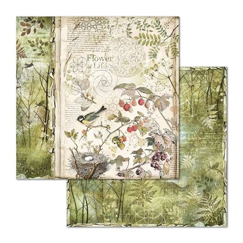 stamperia forest scrapbooking paper  sheets  printed etsy