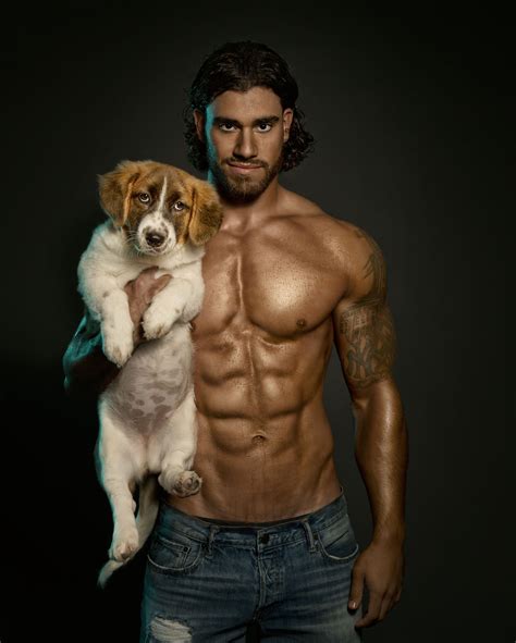 Half Naked Men And Cute Puppies Hunks And Hounds Calendar