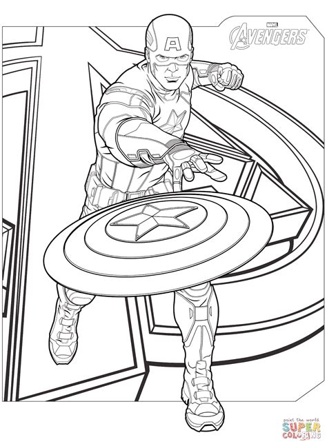 avengers captain america coloring page  printable coloring pages