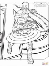 Coloring Avengers Pages Captain America Printable Superhero Paper Drawing sketch template