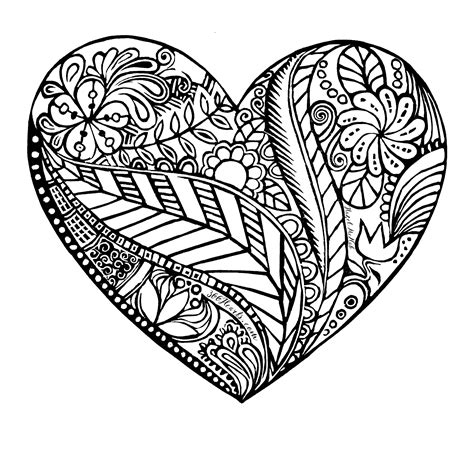 printable heart coloring pages  getdrawings