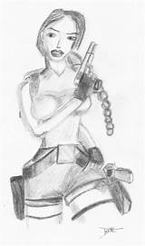 Tomb Raider Croft sketch template
