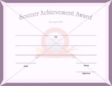 soccer achievement award certificate templates award template