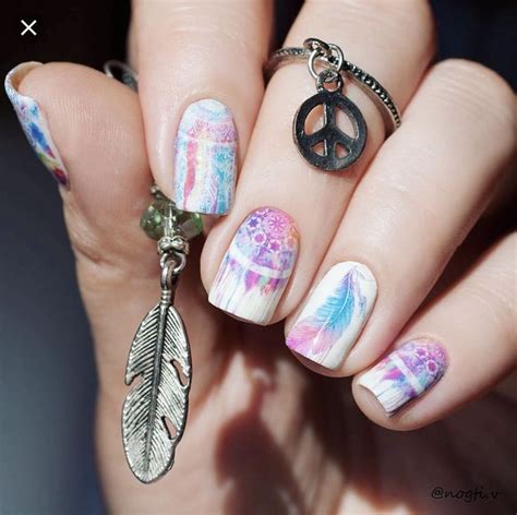 pin  issabella tovar  nail art feather nail art dream catcher