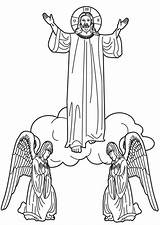 Ascension Jesus Coloring Pages Christ sketch template