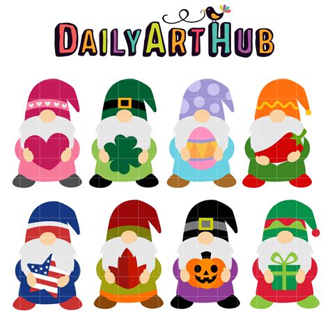 holiday gnomes clip art set daily art hub  clip art everyday